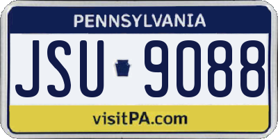 PA license plate JSU9088