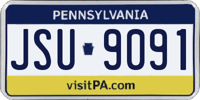 PA license plate JSU9091