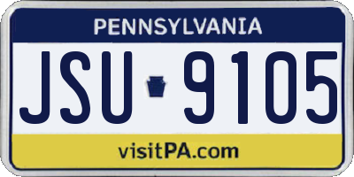 PA license plate JSU9105
