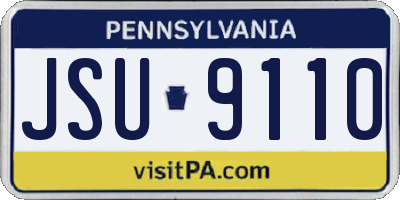 PA license plate JSU9110