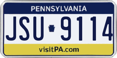 PA license plate JSU9114