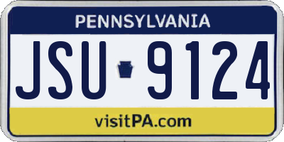 PA license plate JSU9124