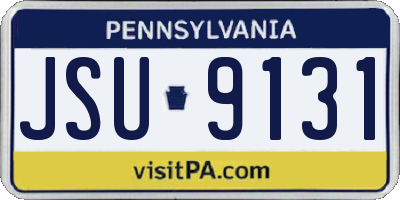 PA license plate JSU9131