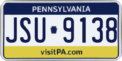 PA license plate JSU9138