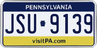 PA license plate JSU9139