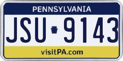 PA license plate JSU9143