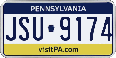 PA license plate JSU9174