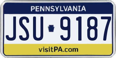 PA license plate JSU9187