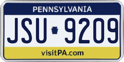 PA license plate JSU9209