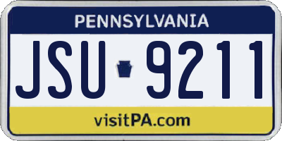 PA license plate JSU9211