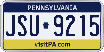 PA license plate JSU9215