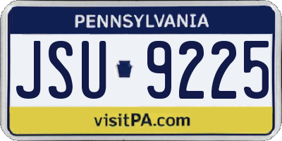 PA license plate JSU9225