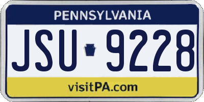 PA license plate JSU9228