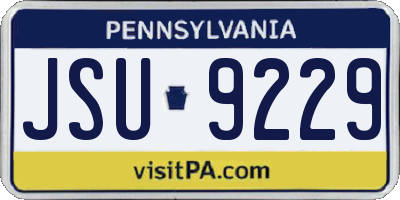 PA license plate JSU9229