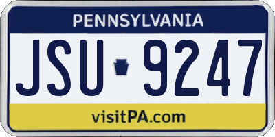 PA license plate JSU9247