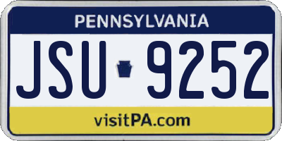 PA license plate JSU9252