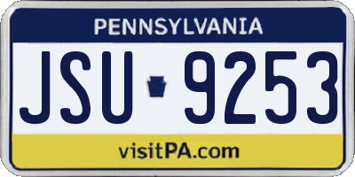PA license plate JSU9253