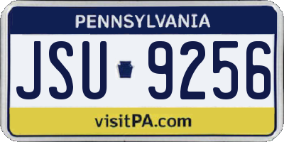 PA license plate JSU9256