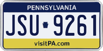 PA license plate JSU9261