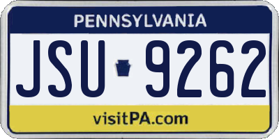 PA license plate JSU9262