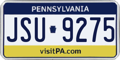 PA license plate JSU9275