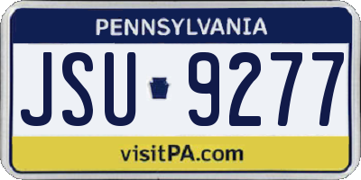 PA license plate JSU9277