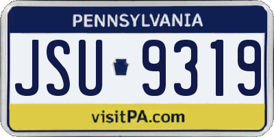 PA license plate JSU9319
