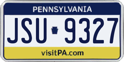 PA license plate JSU9327