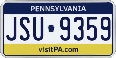 PA license plate JSU9359