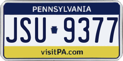 PA license plate JSU9377