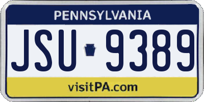 PA license plate JSU9389