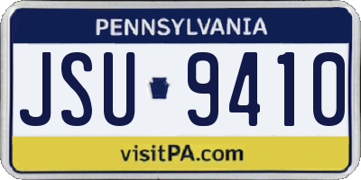 PA license plate JSU9410