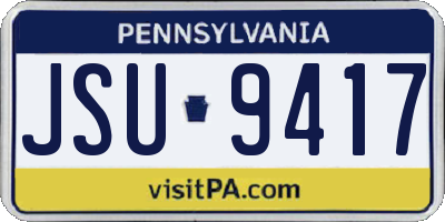PA license plate JSU9417