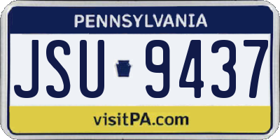 PA license plate JSU9437