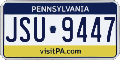 PA license plate JSU9447