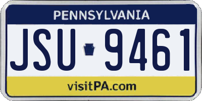 PA license plate JSU9461