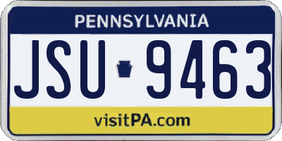 PA license plate JSU9463