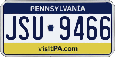 PA license plate JSU9466