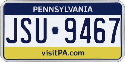 PA license plate JSU9467