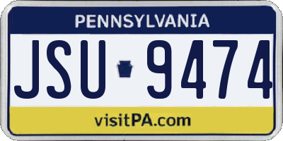 PA license plate JSU9474