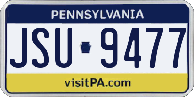 PA license plate JSU9477