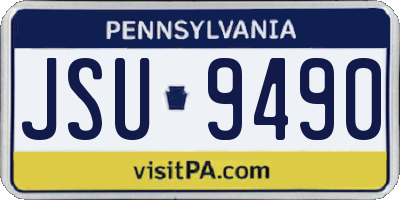 PA license plate JSU9490