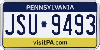 PA license plate JSU9493