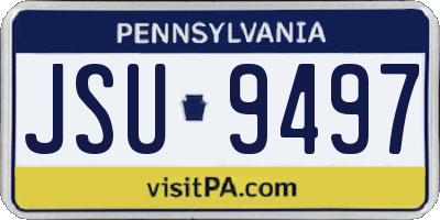 PA license plate JSU9497