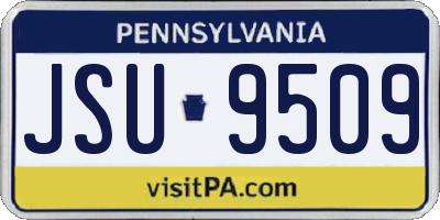 PA license plate JSU9509