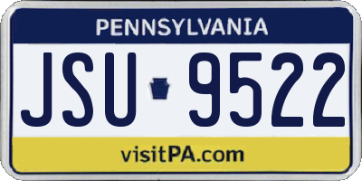PA license plate JSU9522