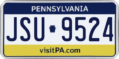 PA license plate JSU9524