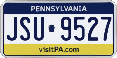 PA license plate JSU9527