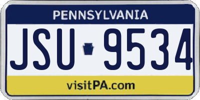 PA license plate JSU9534