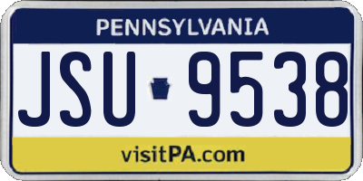 PA license plate JSU9538